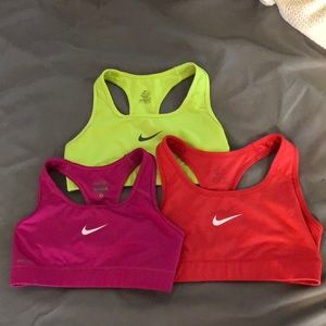3 Nike dri sports bras